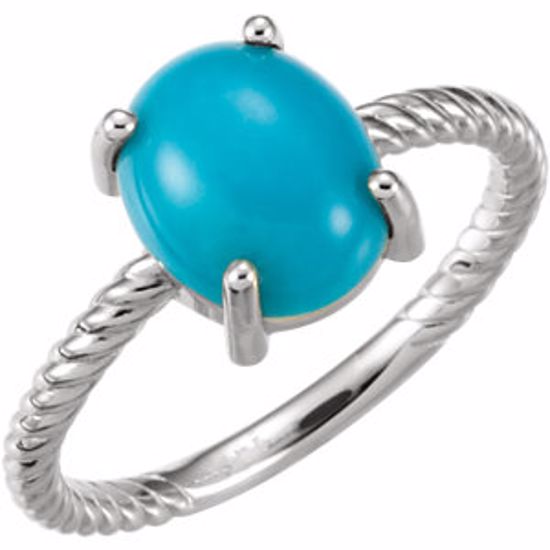 71695:619:P Platinum Turquoise Cabochon Ring