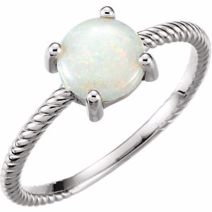 71695:633:P 14kt White Opal Cabochon Ring