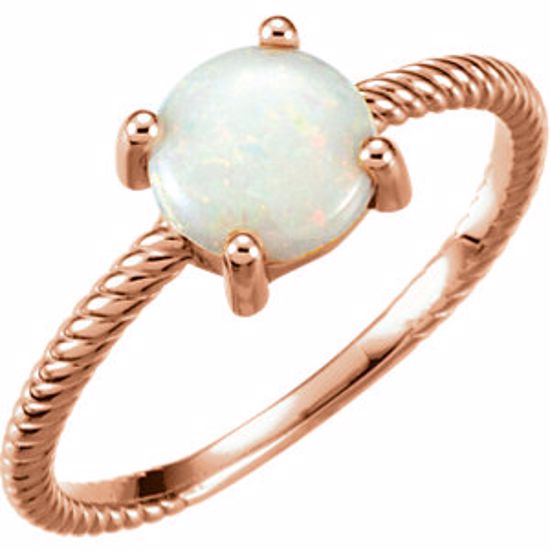 71695:634:P 14kt Rose Opal Cabochon Ring