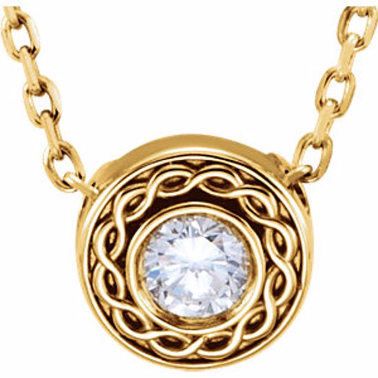 86146:6001:P 14kt Yellow 1/10 CTW Diamond Slide Necklace 