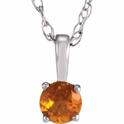 28393:70057:P Sterling Silver Imitation Citrine "November" Birthstone 14" Necklace   