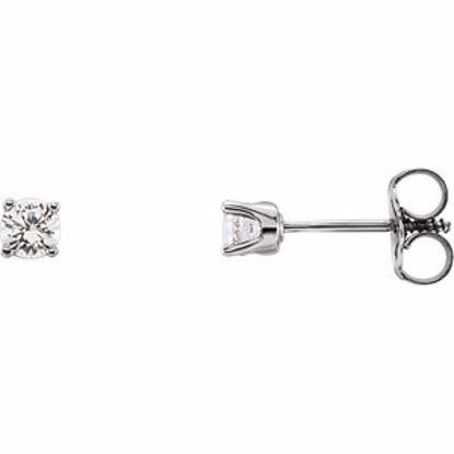 651643:70033:P 14kt White Imitation Diamond Youth Earrings