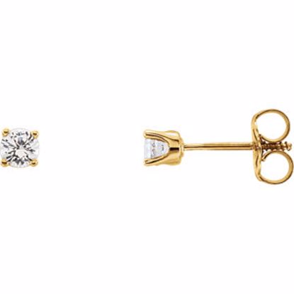 651643:70034:P 14kt Yellow Imitation Diamond Youth Earrings