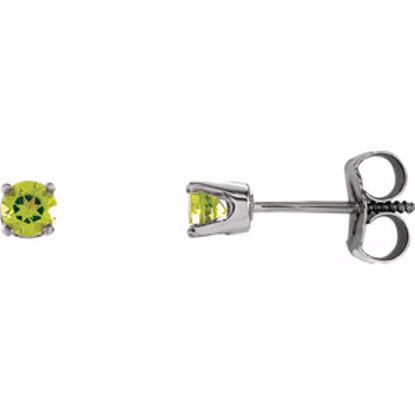 651643:70045:P 14kt White Imitation Peridot Youth Earrings