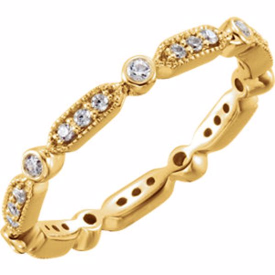 651707:100:P 14kt Yellow 1/4CTW Diamond Eternity Band Size 7