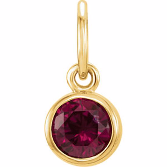 86179:101:P 14kt Yellow Imitation Garnet Birthstone Charm