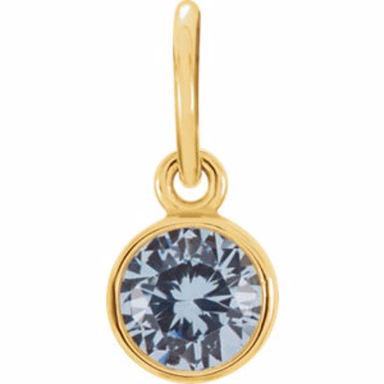 86179:107:P 14kt Yellow Imitation Aquamarine Birthstone Charm