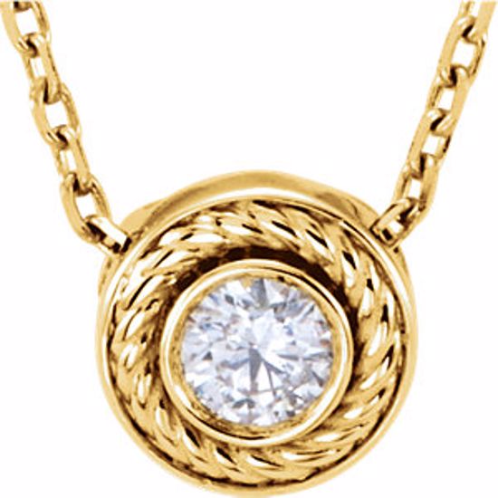 86167:6001:P 14kt Yellow 1/10 CTW Diamond Necklace