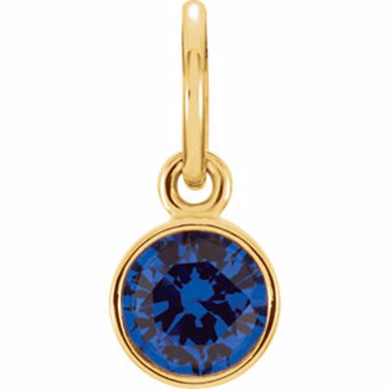 86179:125:P 14kt Yellow Imitation Blue Sapphire Birthstone Charm