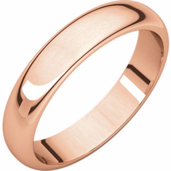 HR7:110:P 10kt Rose 4mm Half Round Band 