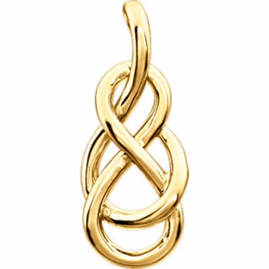 86172:1000:P 14kt White Teardrop Knot Design Pendant