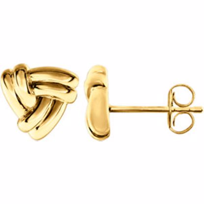 86171:1001:P 14kt Yellow Triangle Knot Earrings