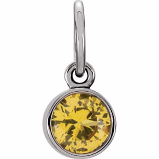 86179:130:P 14kt White Imitation Citrine Birthstone Charm