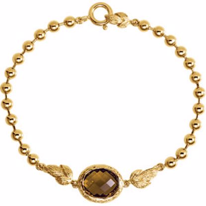 651680:100:P Sterling Silver Yellow Gold Plated Honey Quartz 7.5" Bracelet 