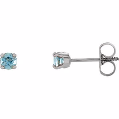 651643:70032:P Sterling Silver Imitation Aquamarine Youth Earrings