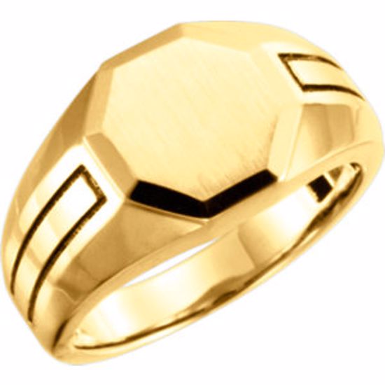 51424:1000:P 14kt White Mens Signet Ring