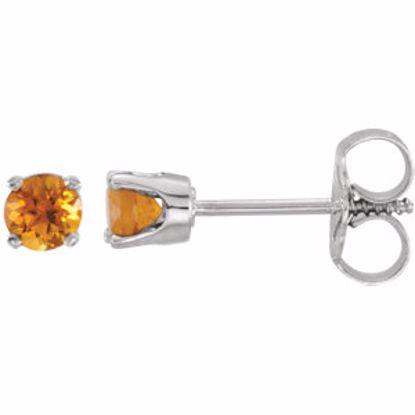 651643:70056:P Sterling Silver Imitation Citrine Youth Earrings