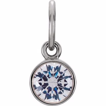 86179:139:P Sterling Silver Imitation Diamond Birthstone Charm