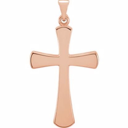 R41276:3054290:P 14kt Rose 28.5x19mm Cross Pendant