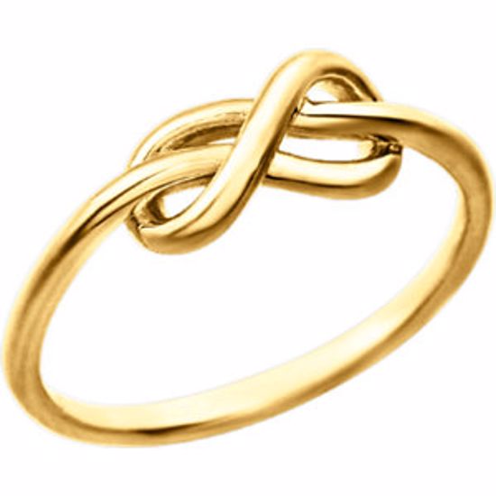 86176:1000:P 14kt White Infinity Inspired Knot Ring 