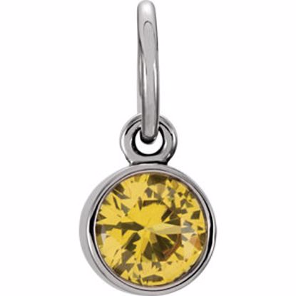 86179:146:P Sterling Silver Imitation Citrine Birthstone Charm