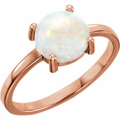 71686:626:P 14kt Rose 6mm Round Opal Cabochon Ring