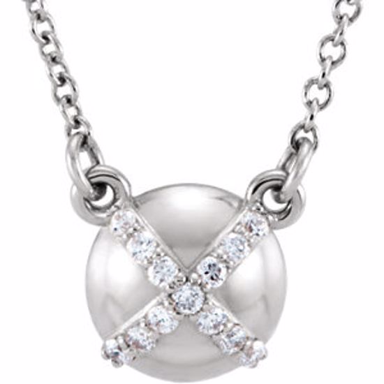 86195:6001:P 14kt White .07 CTW Diamond 16.4" Necklace