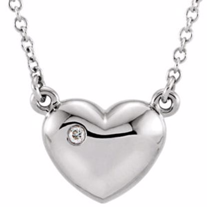 86194:6002:P Platinum .01 CTW Diamond Heart 16.5" Necklace