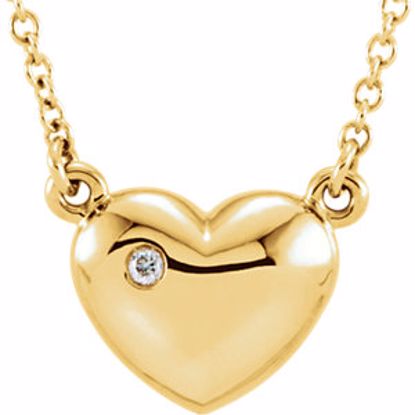 86194:6000:P 14kt Yellow .01 CTW Diamond Heart 16.5" Necklace