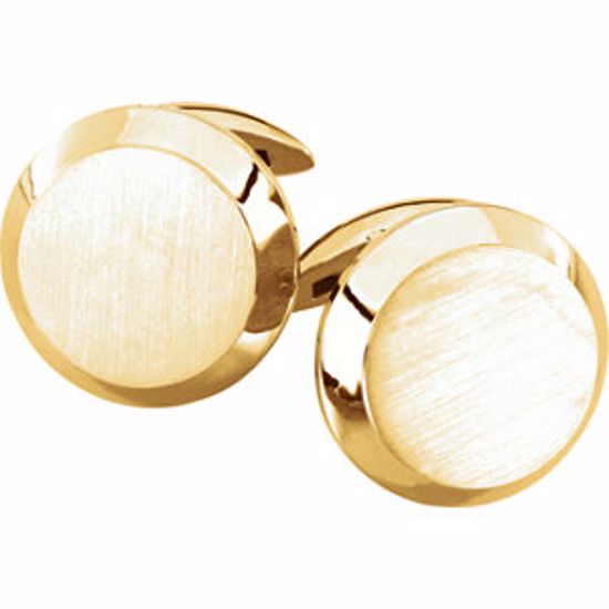 84271:1010:P 18kt Yellow Men's Cuff Links
