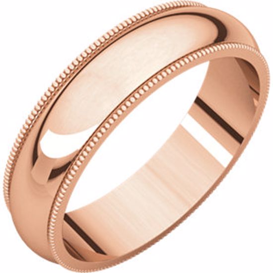 MG8:1422022:P 10kt Rose 5mm Milgrain Band 