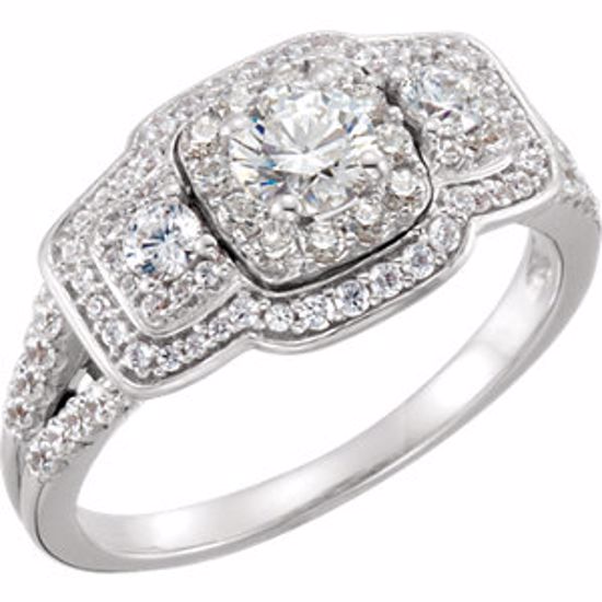 651700:100:P 14kt White 1 CTW Diamond Accented Engagement Ring