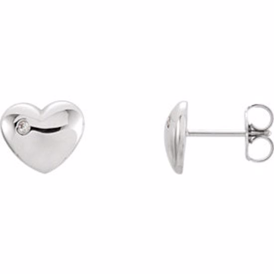 86192:6005:P 14kt White .02 CTW Diamond Heart Earrings