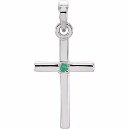 R42326:6002:P Platinum Emerald Cross Pendant