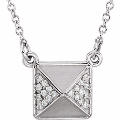 86198:6001:P 14kt White .05 CTW Diamond 16.5" Necklace