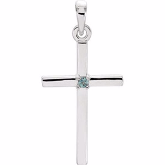 R42326:6027:P 14kt White Alexandrite Cross 22.6x11.4mm Pendant