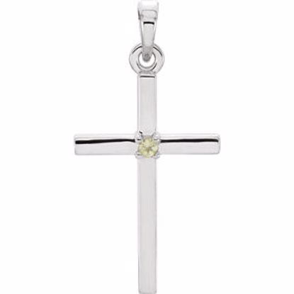 R42326:6035:P Platinum Peridot Cross Pendant