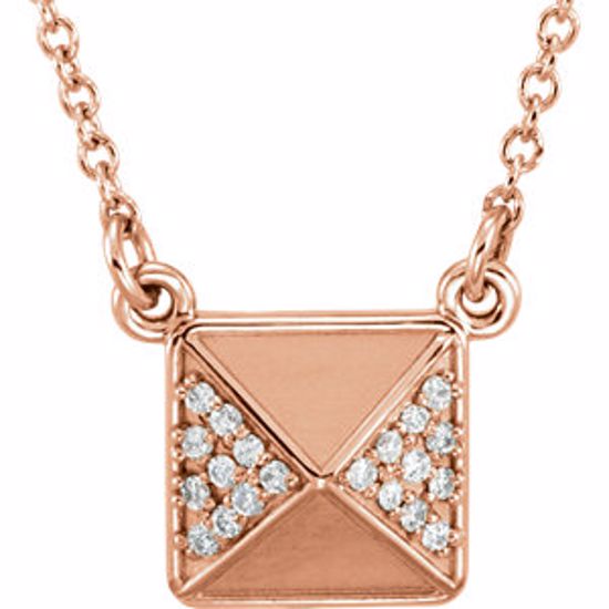 86198:6002:P 14kt Rose .05 CTW Diamond 16.5" Necklace