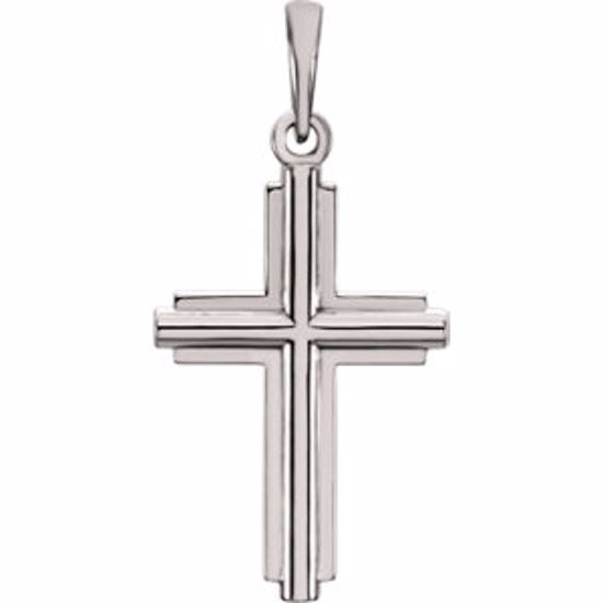 R42333:1002:P 14kt White Cross Pendant