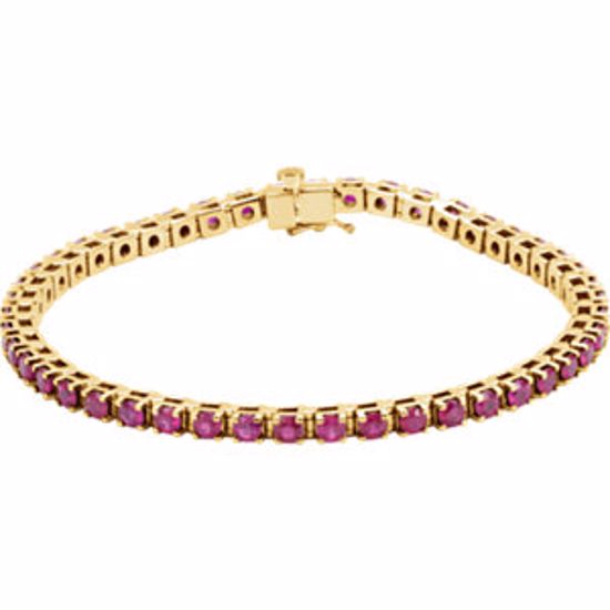 651742:60001:P 14kt Yellow Ruby Line Bracelet