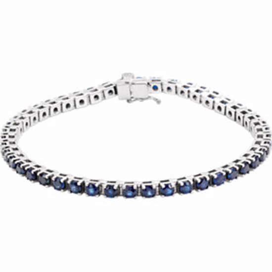 651742:60005:P Platinum Blue Sapphire Line Bracelet