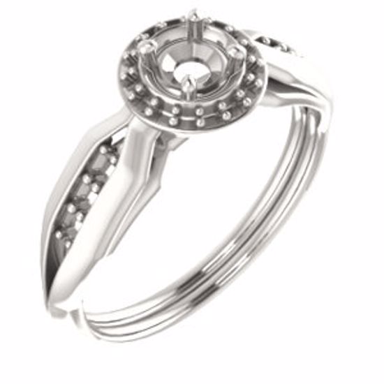 71742:112:P Sterling Silver  4.1mm Round Ring Mounting