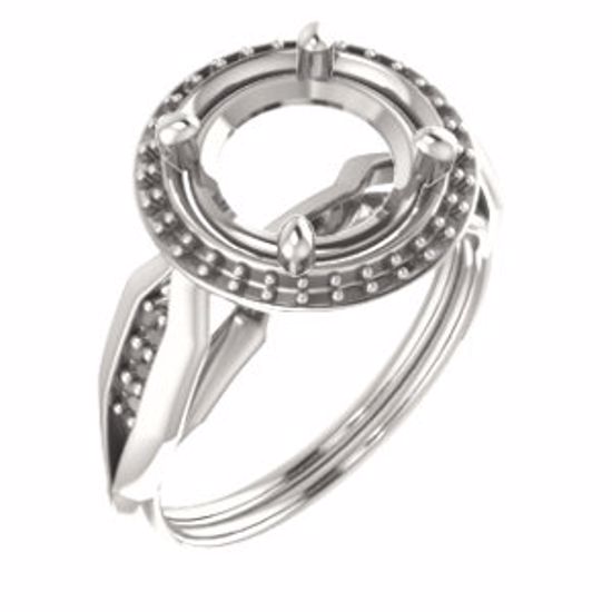 71742:306:P Continuum Sterling Silver  9mm Round Ring Mounting