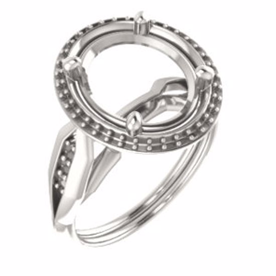 71742:441:P Continuum Sterling Silver  12x10mm Oval Ring Mounting