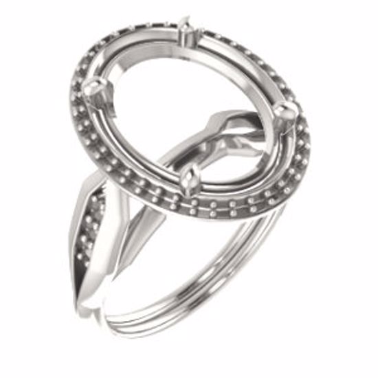 71742:457:P Platinum  14x10mm Oval Ring Mounting