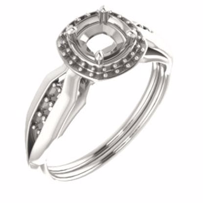 71742:501:P Continuum Sterling Silver  5mm Cushion Ring Mounting