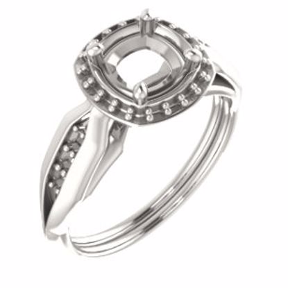 71742:518:P Sterling Silver  6mm Cushion Ring Mounting