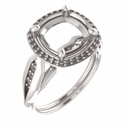 71742:561:P Continuum Sterling Silver  9mm Cushion Ring Mounting