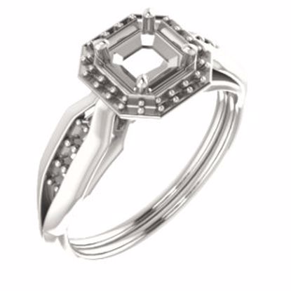 71742:588:P 18kt Rose  5mm Asscher Ring Mounting