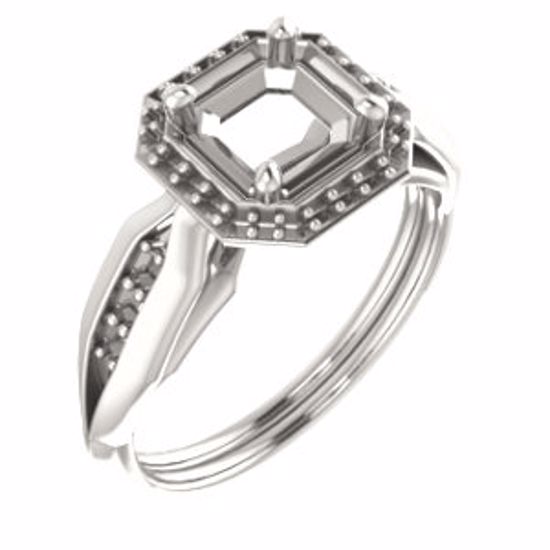 71742:596:P 10kt Rose  6mm Asscher Ring Mounting